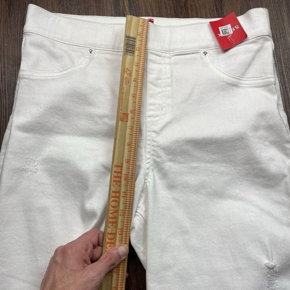 SPANX Distressed Skinny Jean High Waited  Sz L White - Picture 8 of 10